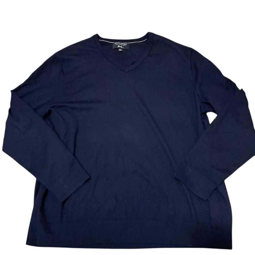 Banana Republic Italian Merino Wool V Neck Sweater Men's Sz XXL